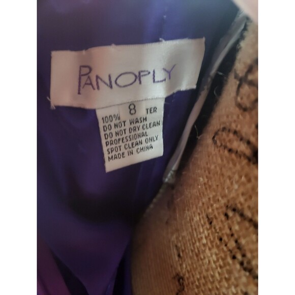Panoply Purple Animal Printed Iridescent Ruffled Long Train Dress Size 8 - Picture 8 of 10